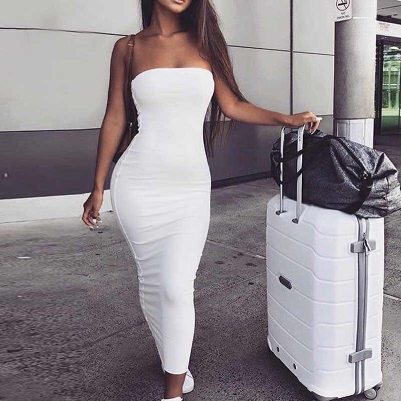 white strapless bodycon midi dress Strapless Bodycon Dress – PrettynTall