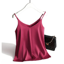 Load image into Gallery viewer, Spaghetti Strap Silk Tank Top/Camisole
