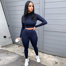 Load image into Gallery viewer, Crop Top &amp; Matching Leggings Set
