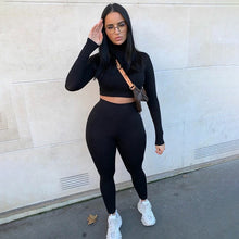 Load image into Gallery viewer, Crop Top &amp; Matching Leggings Set
