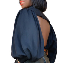 Load image into Gallery viewer, Backless Lantern Sleeve Blouse
