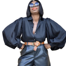 Load image into Gallery viewer, Backless Lantern Sleeve Blouse
